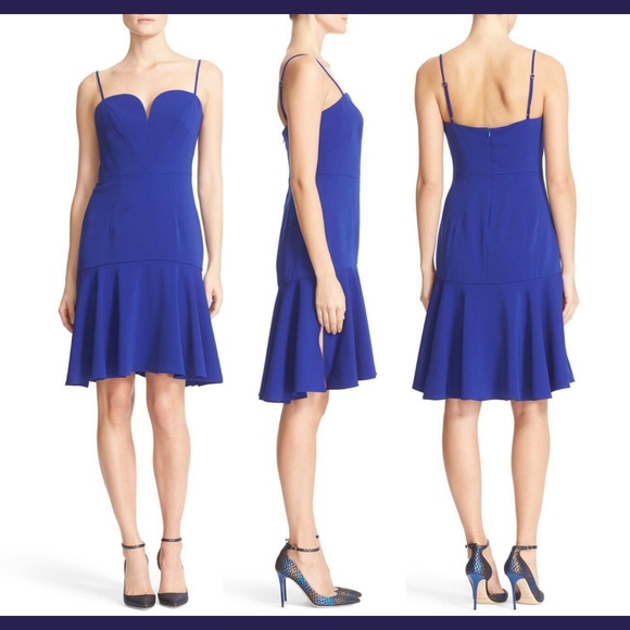 NWT Milly Kelly Italian Cady Fit and Flare Dress in Cobalt Blue [SZ‎ 8 ] - Picture 1 of 8